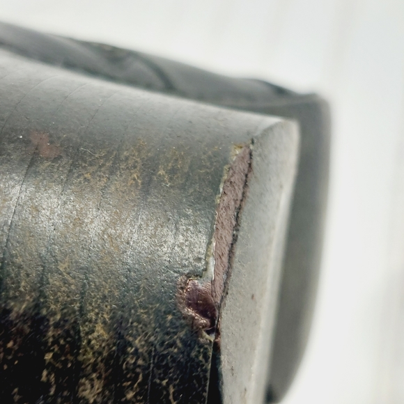 Anne Klein Bristle Black Leather Zip Up Block Heel Ankle Boots F995 - Picture 11 of 12